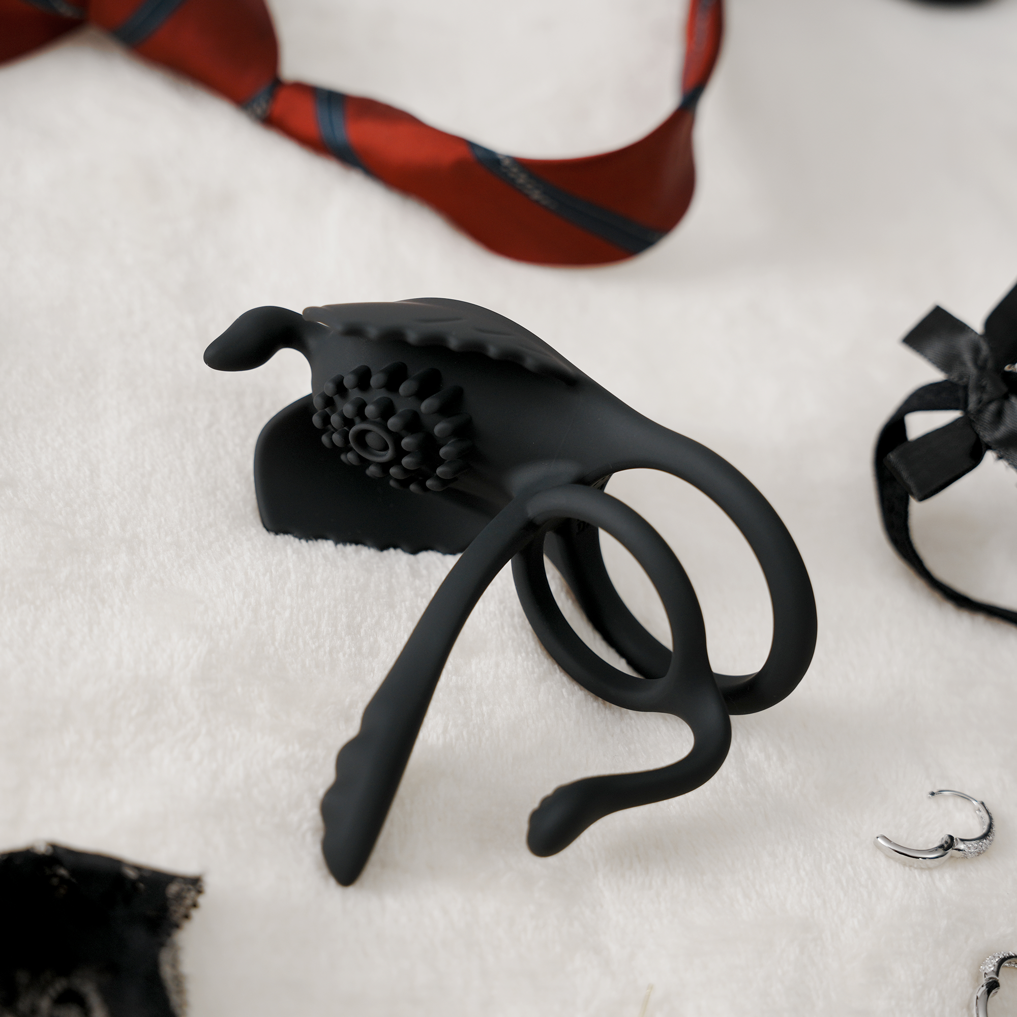 Lovepup Swan Penis Rings Remote Control Version - Black