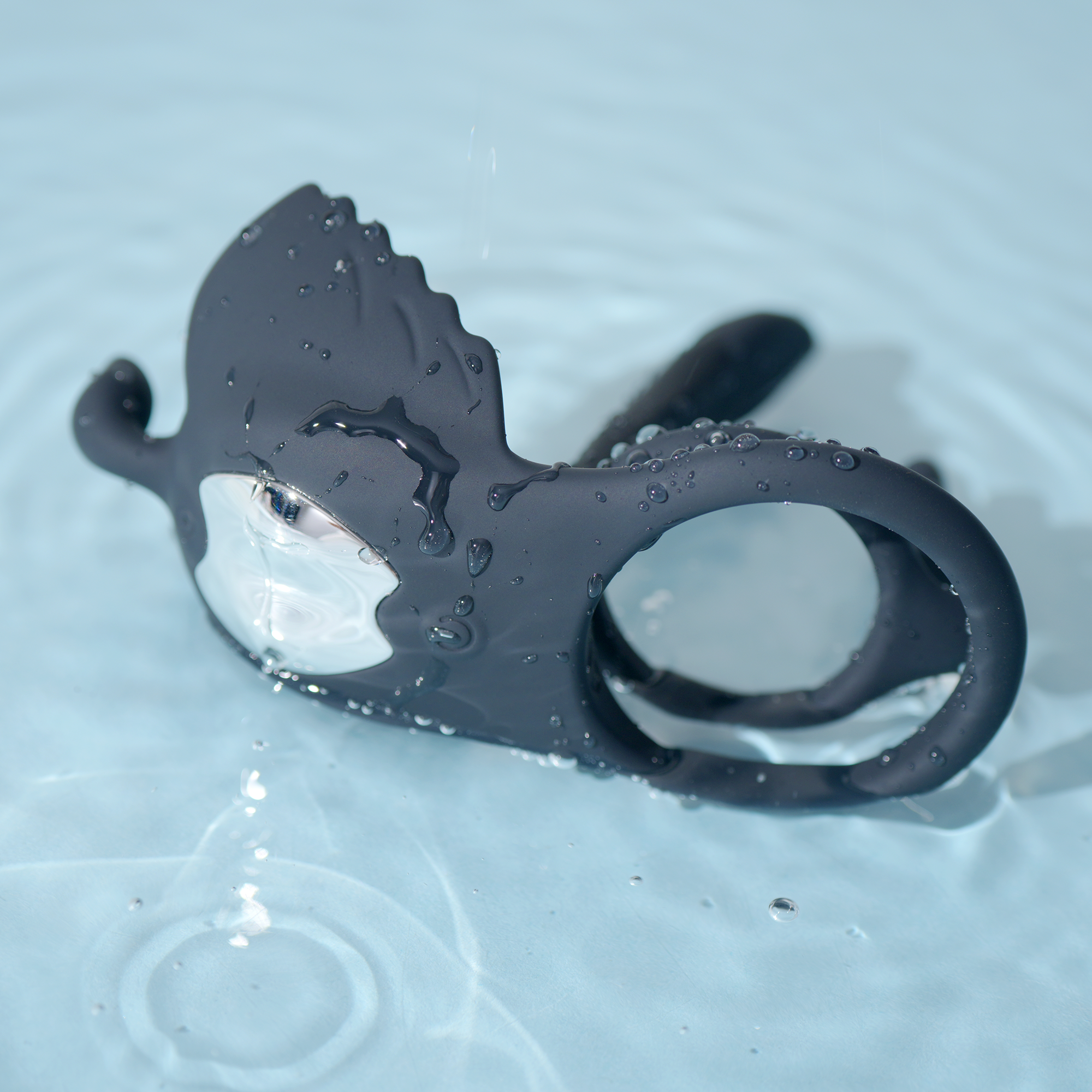 Lovepup Swan Penis Rings Remote Control Version - Black